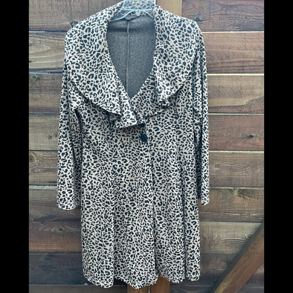 NEW Cheetah print button front dress coat jacket SZ XL BRAND: Fever